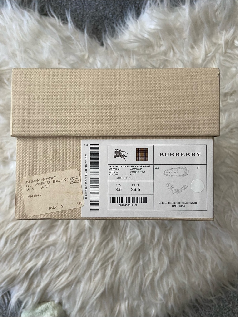 Burberry Classic Check Ballet Flats with Black Trim and Gold Buckles - Picture 7 of 7
